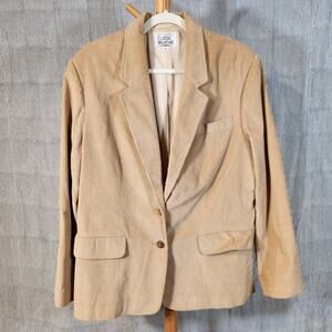 Vintage Sears Size 20 $85 Tan Corduroy Blazer Cotton Classic Plus Dark Academia